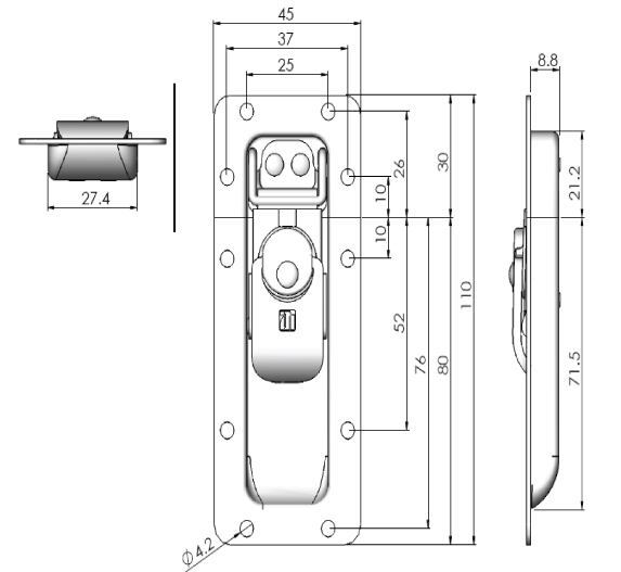 Chiusura ad incasso a farfalla h45mm - Clicca l'immagine per chiudere