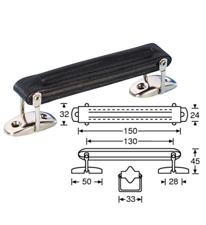 Maniglia per Valigia e cabinet in cuoio nera [3416] - 10.68EUR : Flightcase  Center, Hardware and custom case