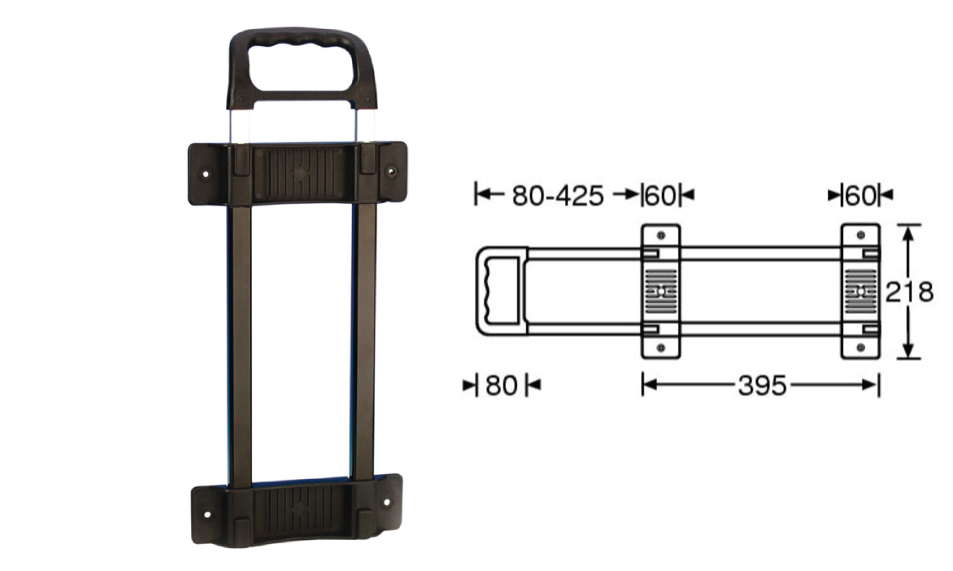 MANIGLIA ESTENSIBILE TROLLEY FLIGHT CASE