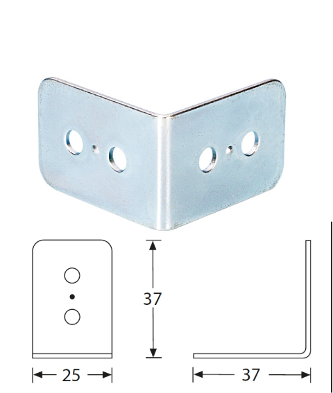 Rinforzo angolo in metallo 25x37