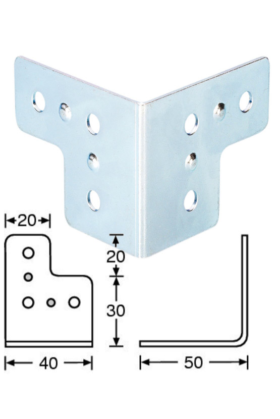 Rinforzo angolo in metallo modello grande 6 fori