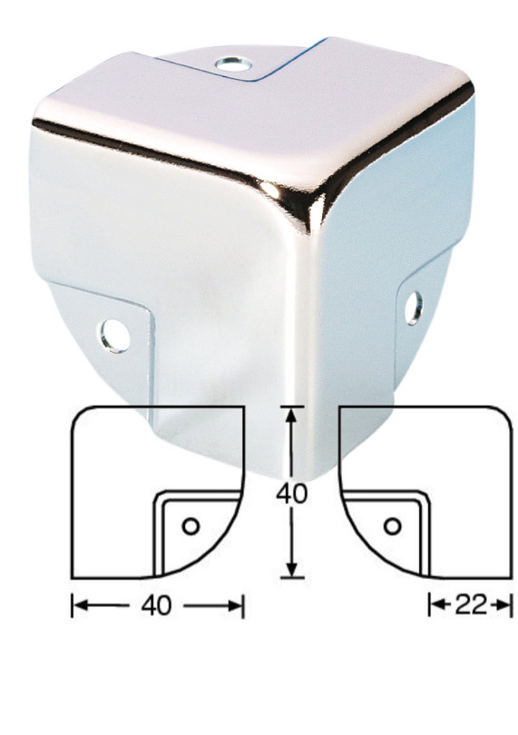 paraspigolo cromato sagomato per angolare 22x22