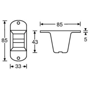 Piedino in plastica H 43mm