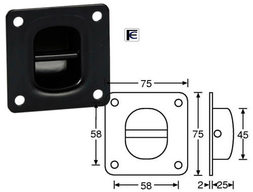 ANELLO FISSO NERO PER SOSPENSIONE CASSE ACUSTICHE