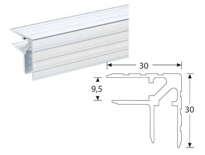 Angolare doppio 30x30 incastro 9,5mm