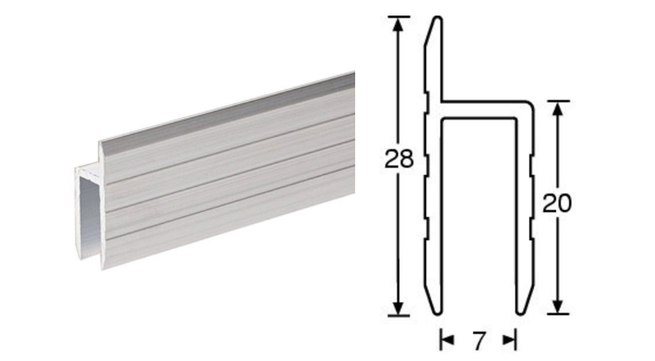 Profilo ad h battente sportelli incastro 7mm