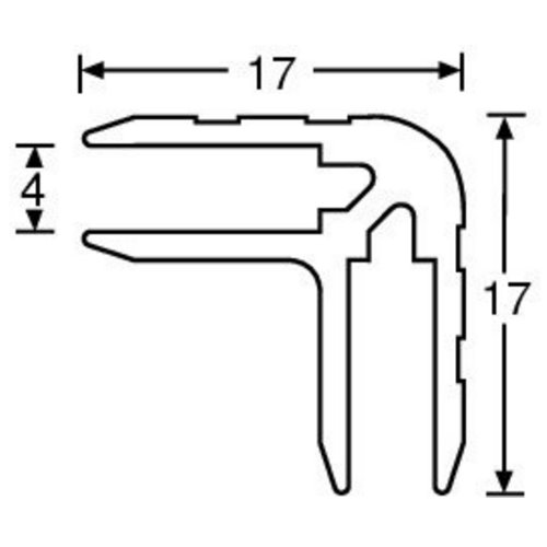 Angolare doppio 17x17 incastro 4mm