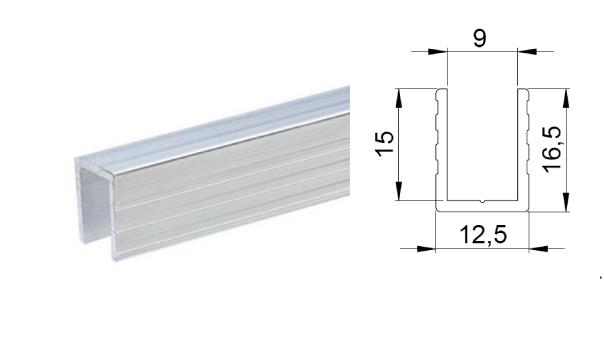 Copribordo in alluminio incastro 9 mm