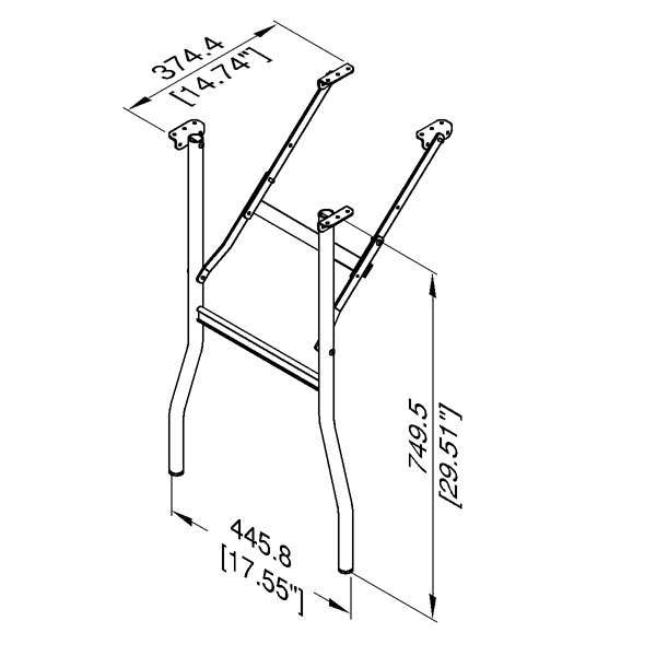 Gambe ripiegabili in alluminio per tavolo