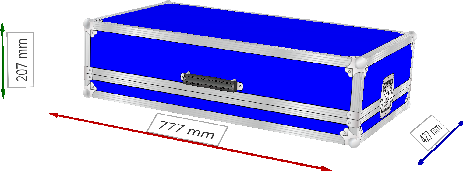 FLIGHT CASE PEDALBOARD L75 P40 H18 blu