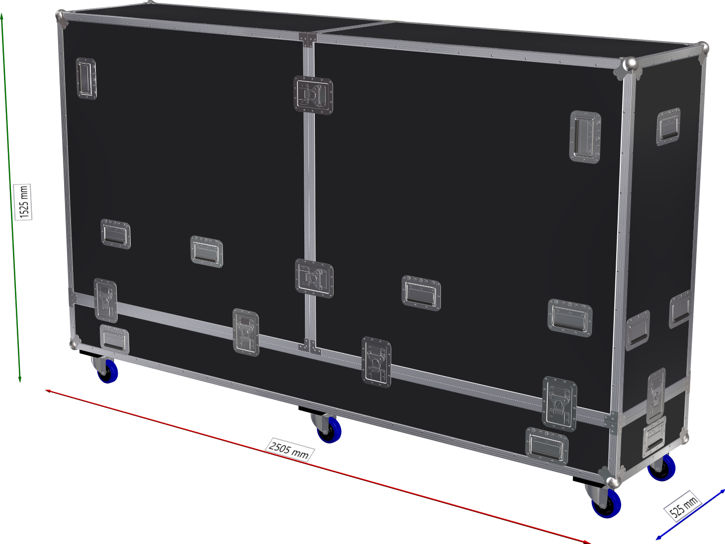 FLIGHTCASE PROFESSIONAL PER SMART DISPLAY LCD 98" SAMSUNG