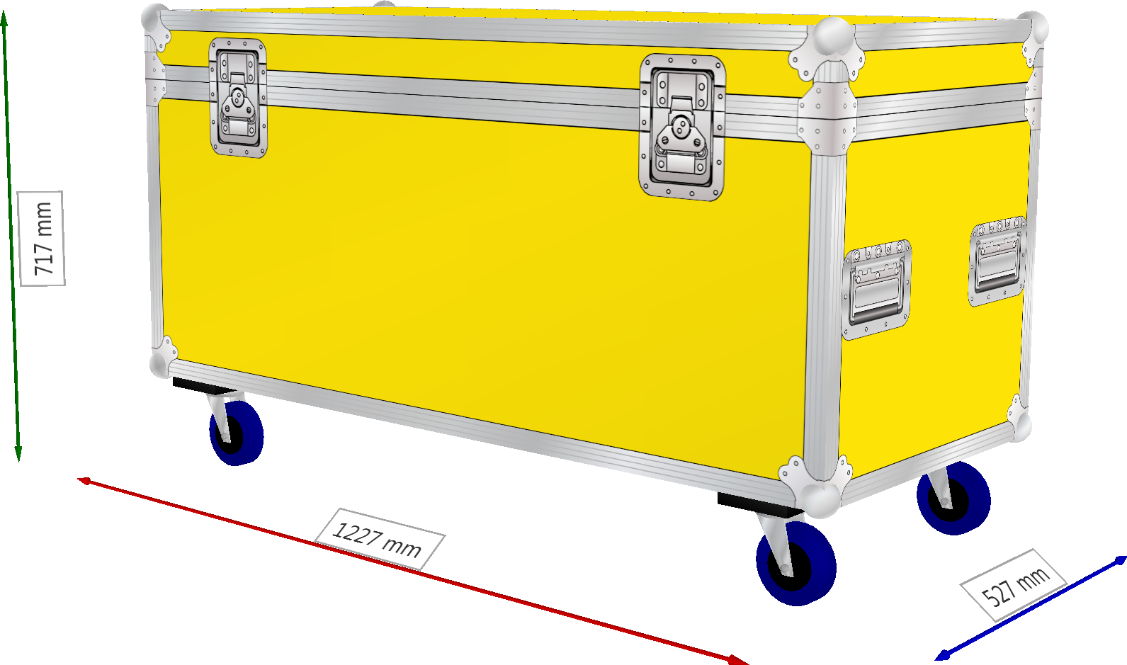 FLIGHTCASE PROFESSIONAL STANDARD CON RUOTE COLORE GIALLO