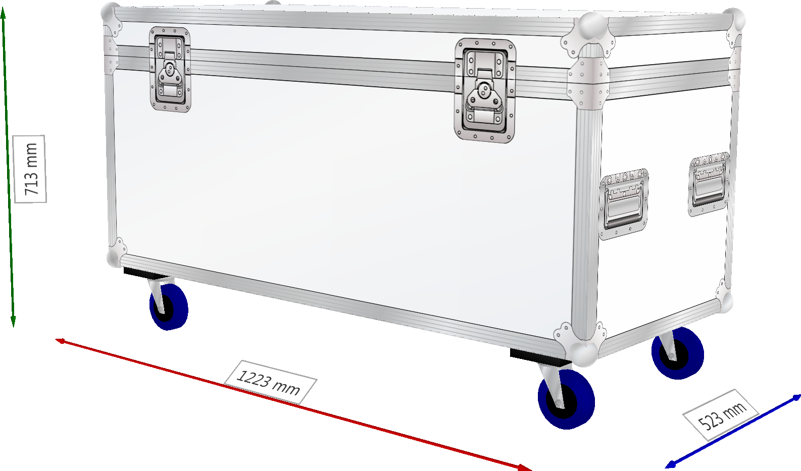 FLIGHTCASE PROFESSIONAL STANDARD CON RUOTE COLORE BIANCO