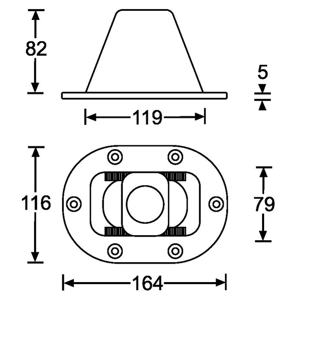 FLANGIA SUPPORTO CASSE ACUSTICHE BASCULANTE